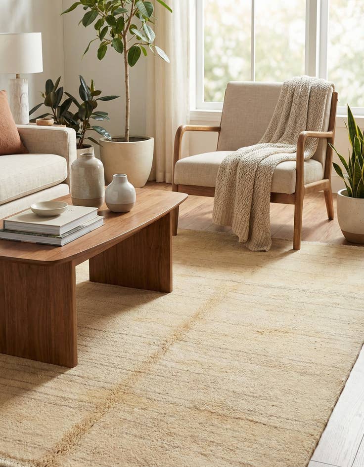 Detail image of  4' 9 x 6' 8  Hand Knotted Gabbeh Wool Rug