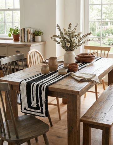 1' 2 x 8' Handmade Braided Chindi Table Runner Rug
