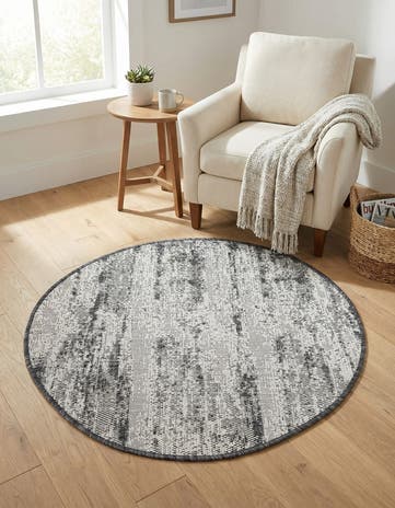 3' x 3' Easy-Clean Modern Indoor / Outdoor Round Rug