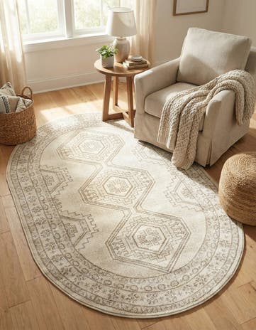 Ivory Charlotte Oval Rug