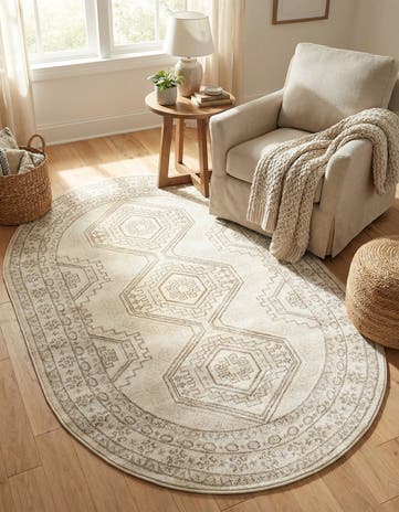 Ivory Charlotte Oval Rug