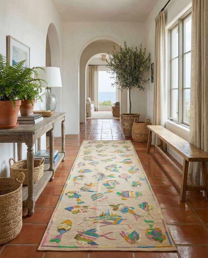 2' 5 x 7' 9 Hand Woven Kilim Suzani Wool Runner Rug