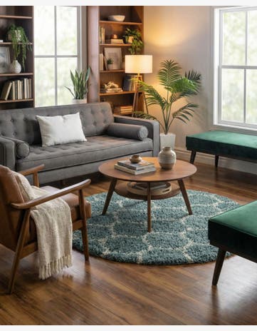 6' x 6' Trellis Shag Round Rug