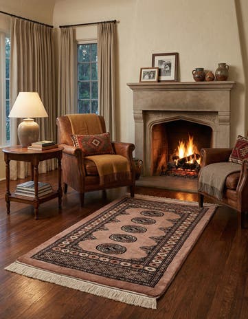 2' 9 x 4' 3 Hand Knotted Torkaman Persian Wool Rug