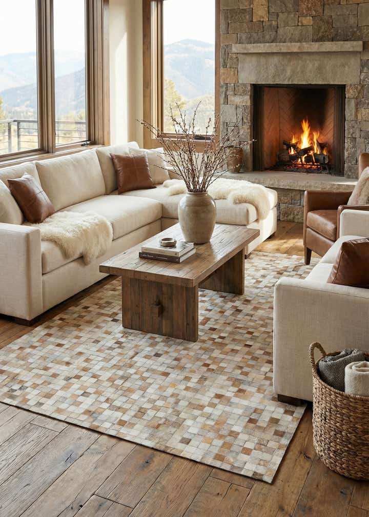 4' 11 x 8' 1 Cowhide - Patchwork Rug