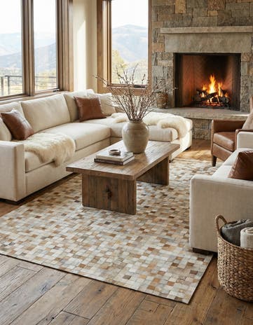 4' 11 x 8' 1 Cowhide - Patchwork Rug