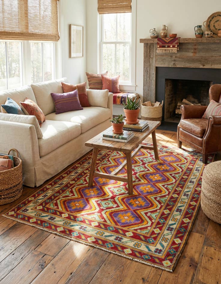 Detail image of 3' 4 x 5' 1  Hand Knotted Balouch Wool Rug