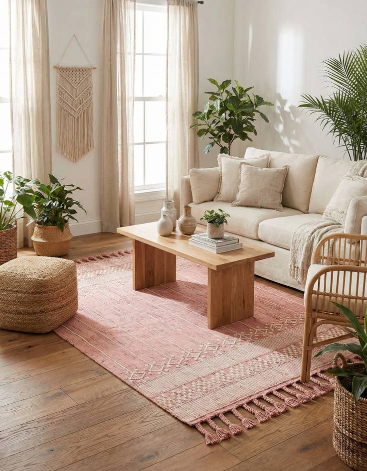 Detail image of 5' 1 x 8'  Washable Eco Bohemian Indoor / Outdoor Rug