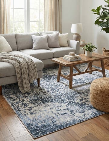 Navy Blue Kamala Washable Rug