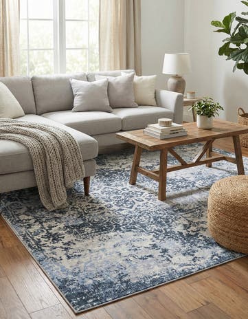Navy Blue Kamala Washable Rug