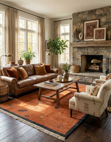 6' 7 x 9' 7 Hand Knotted Nepal Wool Rug