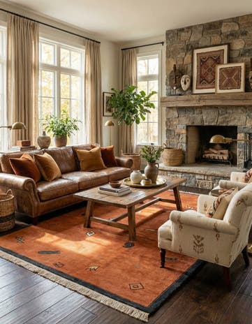 6' 7 x 9' 7 Hand Knotted Nepal Wool Rug