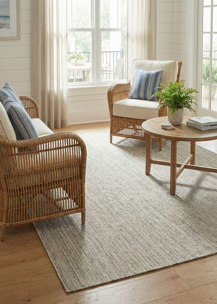 6' x 9' Easy-Clean Solid Indoor / Outdoor Rug