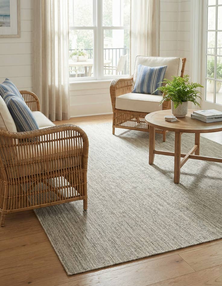 Detail image of 6' x 9'  Washable Solid Indoor / Outdoor Rug