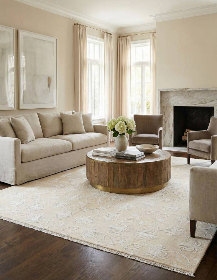 Detail image of 7' 10 x 9' 10 Hand Knotted Darya Wool Rug