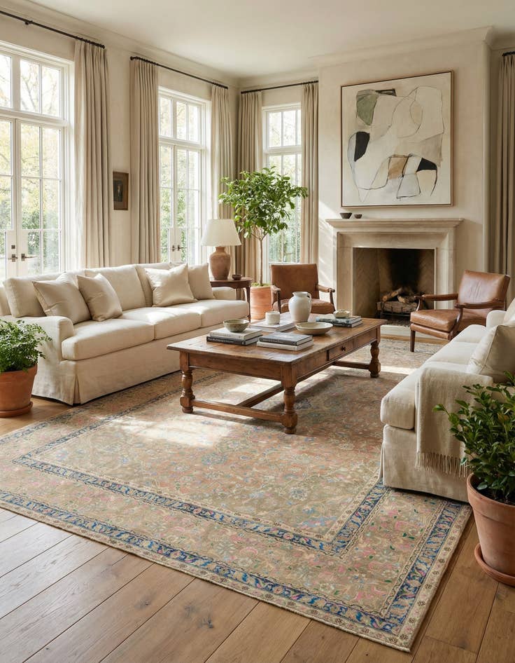 Detail image of 9' 8 x 12' 8  Hand Knotted Ultra Vintage Persian Wool Rug