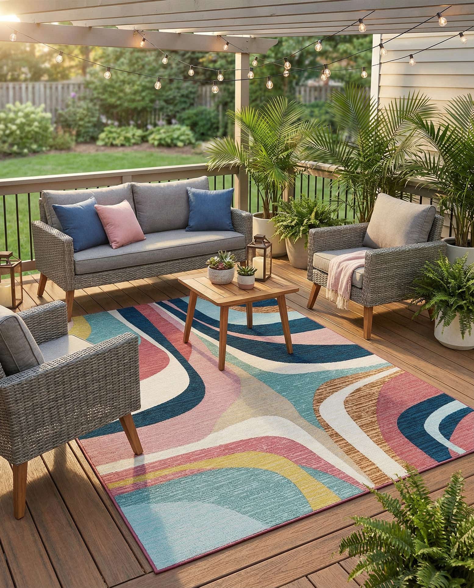 5' x 7' Easy-Clean Modern Indoor / Outdoor Rug