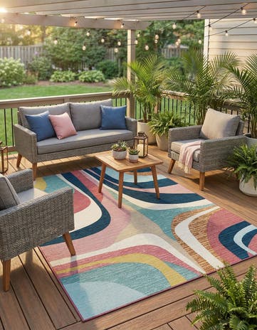 5' x 7' Easy-Clean Modern Indoor / Outdoor Rug
