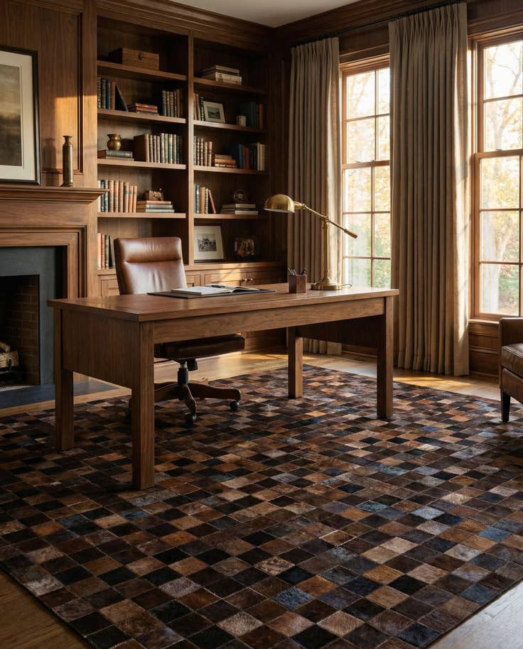 Detail image of 5' 2 x 8' 1 Cowhide - Patchwork Rug