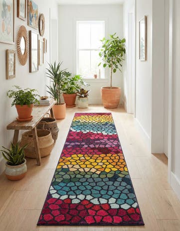 Washable Hyacinth Runner Rug