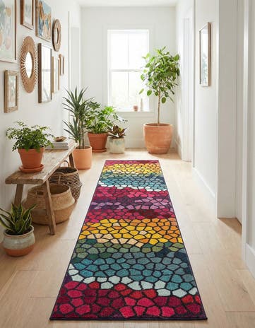 Washable Hyacinth Runner Rug