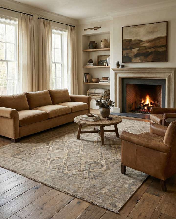 6' 10 x 9' 11 Hand Woven Kilim Maymana Wool Rug