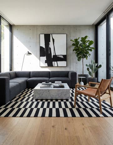 5' 6 x 7' 10 Hand Woven Kilim Modern Wool Rug
