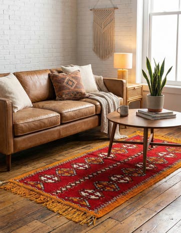 2' 5 x 5' 6 Hand Knotted Moroccan Wool Runner Rug