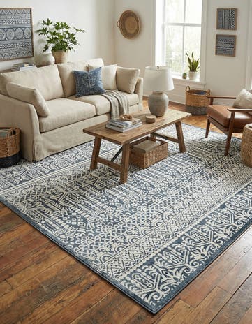 Jill Zarin Blue Uptown Cloisters Square Rug