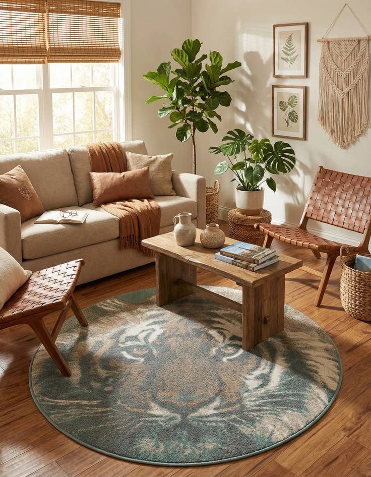 Detail image of 4' x 4' Safari Round Rug