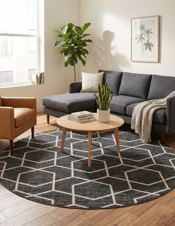 7' x 7' Eco Trellis Round Rug