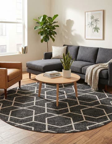 7' x 7' Eco Trellis Round Rug
