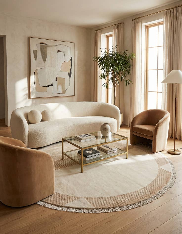 Detail image of 6' 6 x 6' 6  Hand Knotted Darya Wool Round Rug