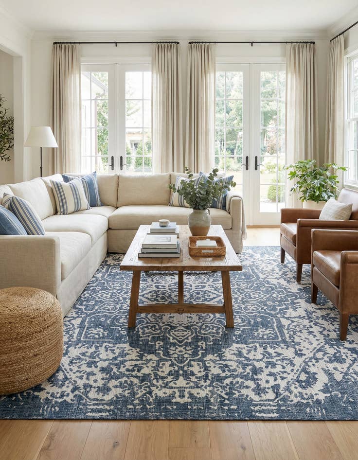 Detail image of 10' 8 x 10' 8  Washable Jill Zarin Dubai Indoor / Outdoor Square Rug