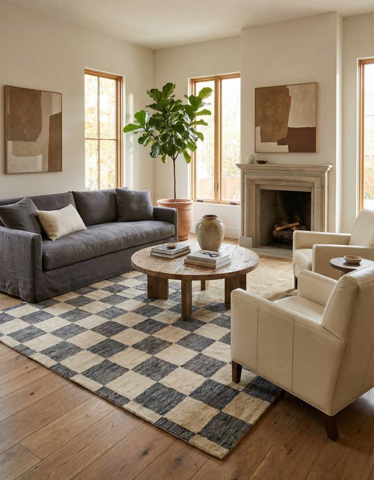 Detail image of  6' 5 x 10' 2  Hand Knotted Modern Ziegler Rug