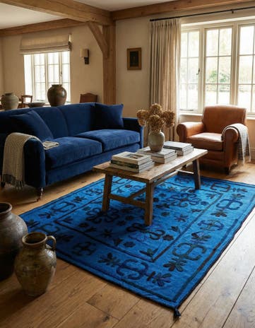 5' 7 x 6' 5 Hand Woven Kilim Suzani Wool Rug