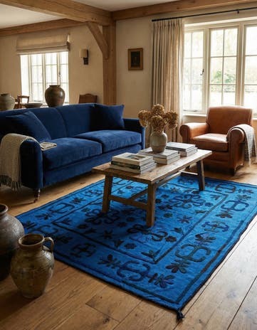 5' 7 x 6' 5 Hand Woven Kilim Suzani Wool Rug