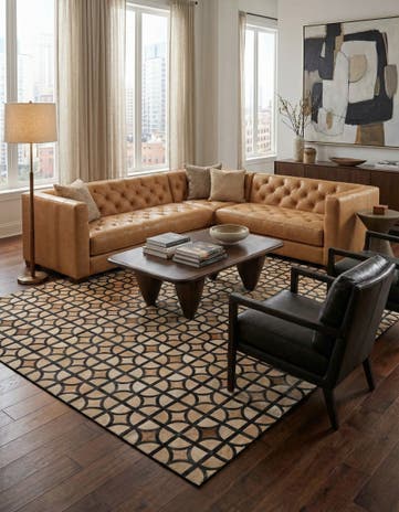 8' x 10' Cowhide Leather Rug