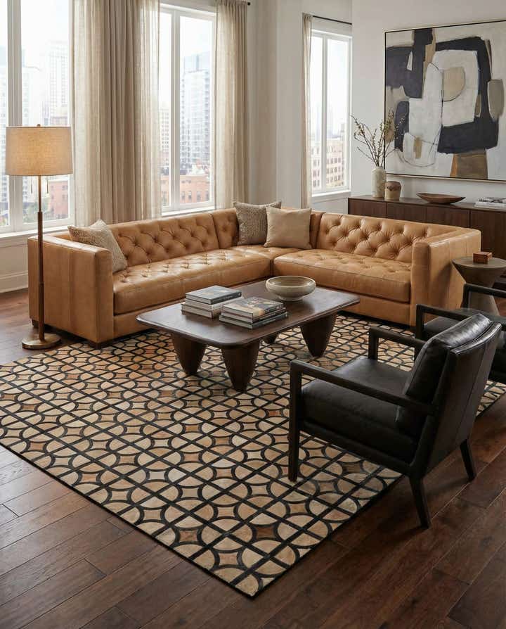 8' x 10' Cowhide Leather Rug