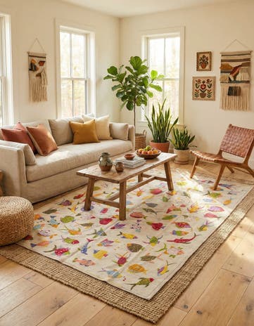 5' 10 x 7' 7 Hand Woven Kilim Suzani Wool Rug