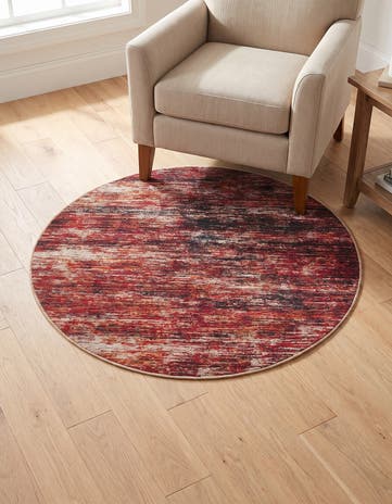 Rust Red Asha Round Rug