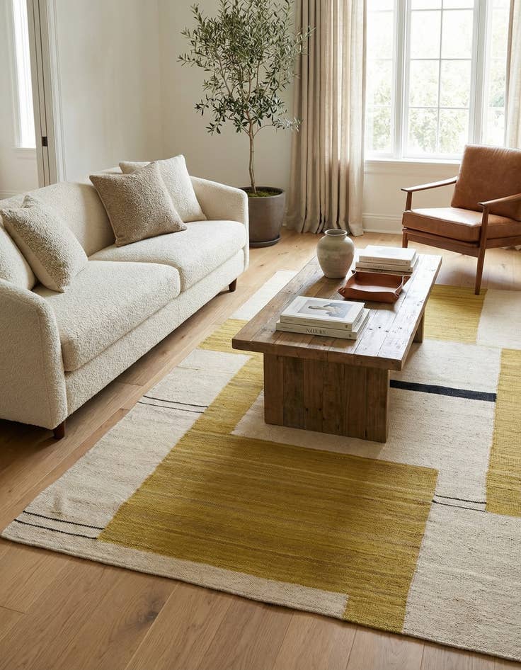 Detail image of 5' 3 x 6' 5  Hand Woven Kilim Modern Wool Rug