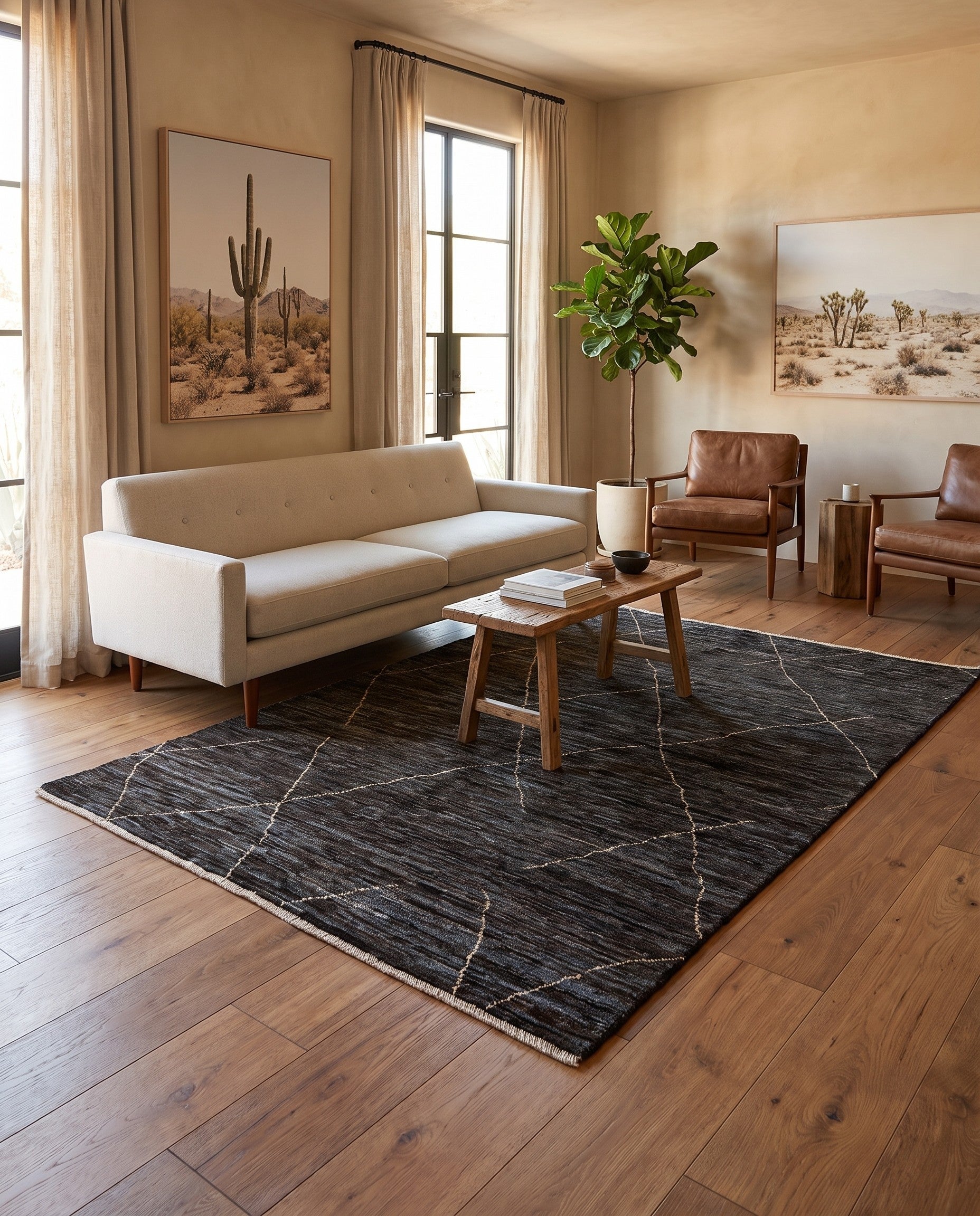 5' 3 x 7' 4 Hand Knotted Moroccan Wool Rug