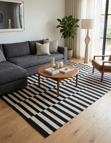 6' 7 x 9' 9 Hand Woven Kilim Modern Wool Rug