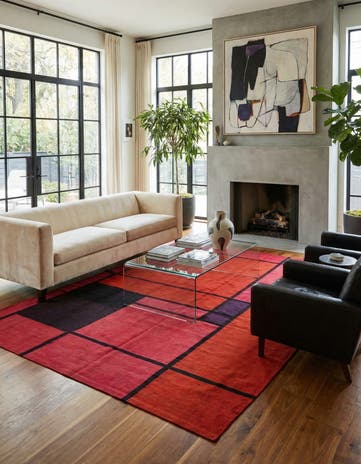6' 8 x 9' 7 Hand Woven Kilim Modern Wool Rug