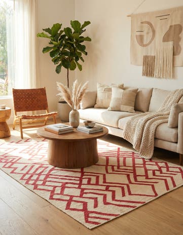 4' 2 x 6' 2 Hand Woven Kilim Modern Wool Rug