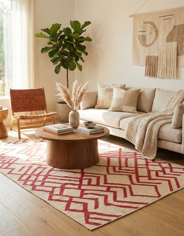 4' 2 x 6' 2 Hand Woven Kilim Modern Wool Rug