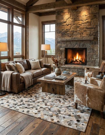 5' x 8' Cowhide Leather Rug