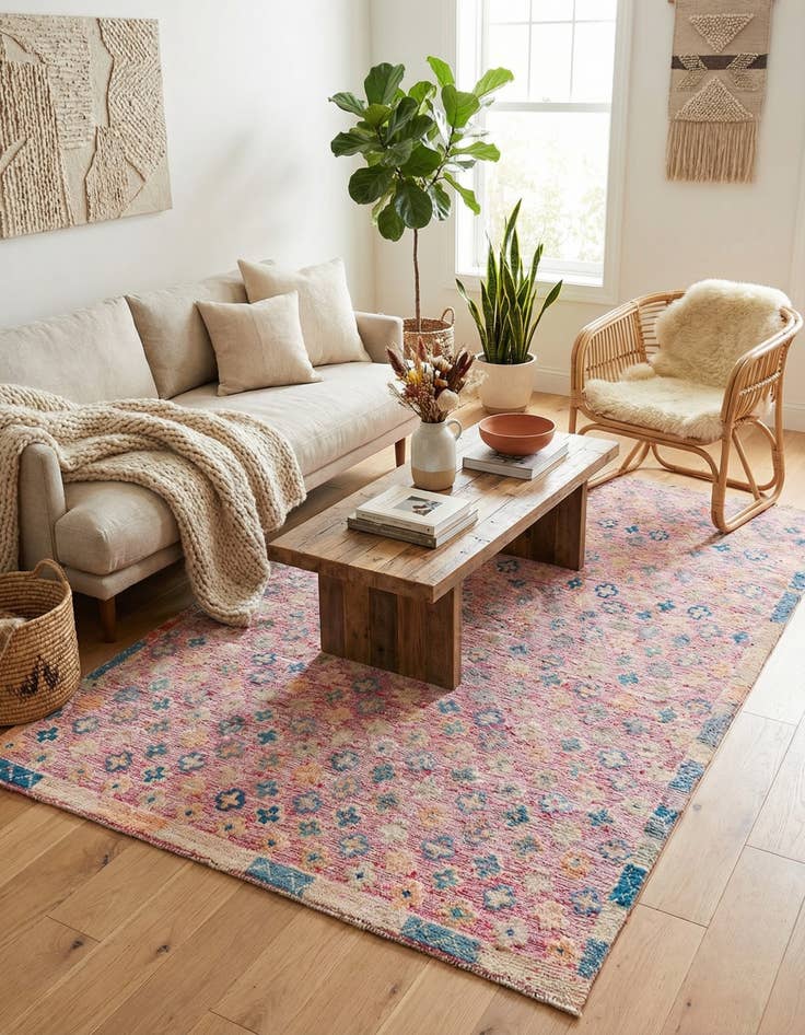 Detail image of 5' 6 x 8' 4  Hand Knotted Moroccan Wool Rug