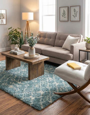 4' x 6' Moroccan Trellis Shag Rug